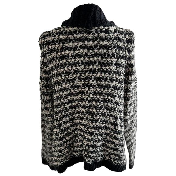 LOFT Black and White Open Front Cardigan | Medium - Picture 3 of 5